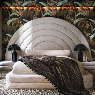 Amino Queen Size Bed With Side Pedestals