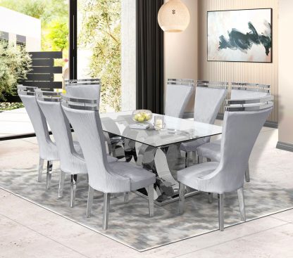 Dining Set Stainless Steel 8 Seaters PlusTable